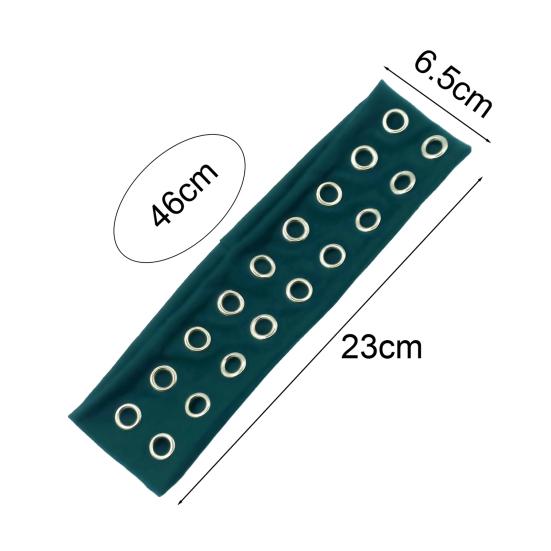 Headband Punk Style Rock Air-eye Decor Hair Band Elastic Fabric Eyelets Punk Headwrap Hair Accessory