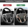 Wood Grain Steering Wheel Cover Trim Frame For Chevrolet Silverado 1500 2019+