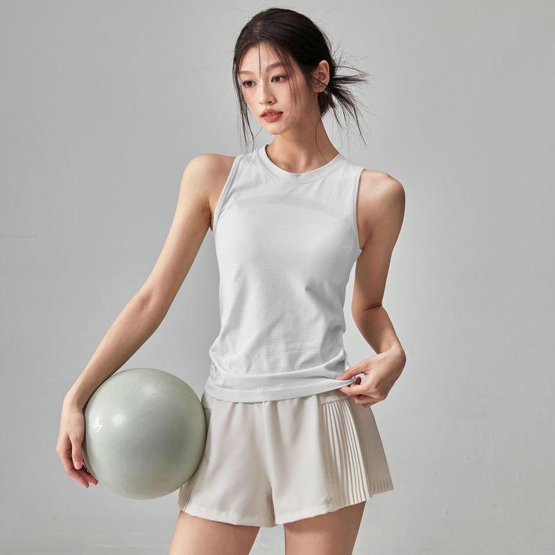 

Summer Thin Quick-Drying Yoga Clothes Vest Stretch Slimming Running Training Outer Wear Sleeveless Sports Fitness Top Women White(Single Top) S((Recommend 40.00 kg-47.50 kg)