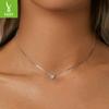 Delicate Heart-Shaped Moissanite Collarbone Chain Female, Shining Mozzarella Diamond Love S925 Sterling Silver Necklace