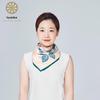 Jing Sijie Rose Bloom Mulberry Silk Square Scarf