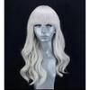 White Wig With Bangs Body Wave Lace Fornt Wig Synthetic And Blend Premium Fibre Heat Resistant Cosplay Pre Plucked For Women