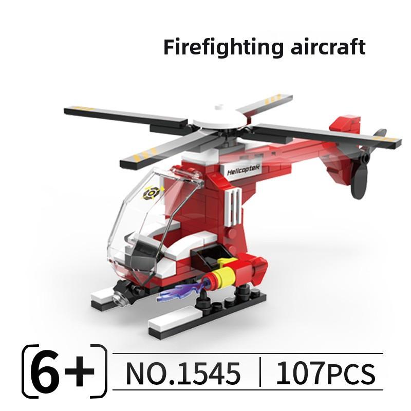 Assembly Aircraft Firefighting Building Block Model Ornament Children Toy Gift