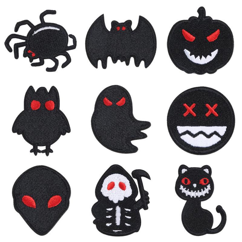 Self-Adhesive Black Patch Sticker Clothes Pants Down Jacket Broken And Seamless Repair Repair Embroidery Cloth Sticker Ghost Decal