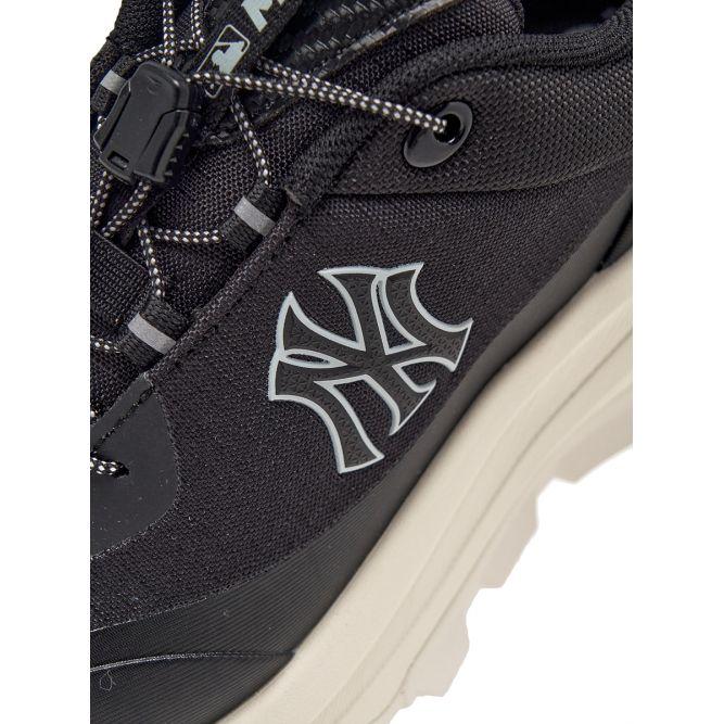 MLB New York Yankees Synthetic Leather Fashion Versatile Commuter Drawstring Running Autumn Sneakers Unisex Sneakers Black 3ASHB025N-50BKS