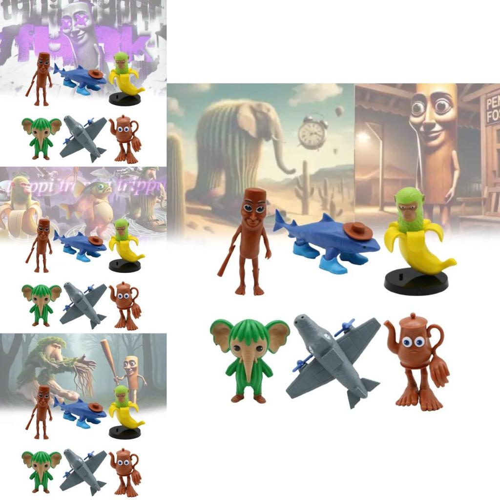 Mythical Shark Stickman Pvc Figurines 6 Models Desktop Decor Collectible Adults