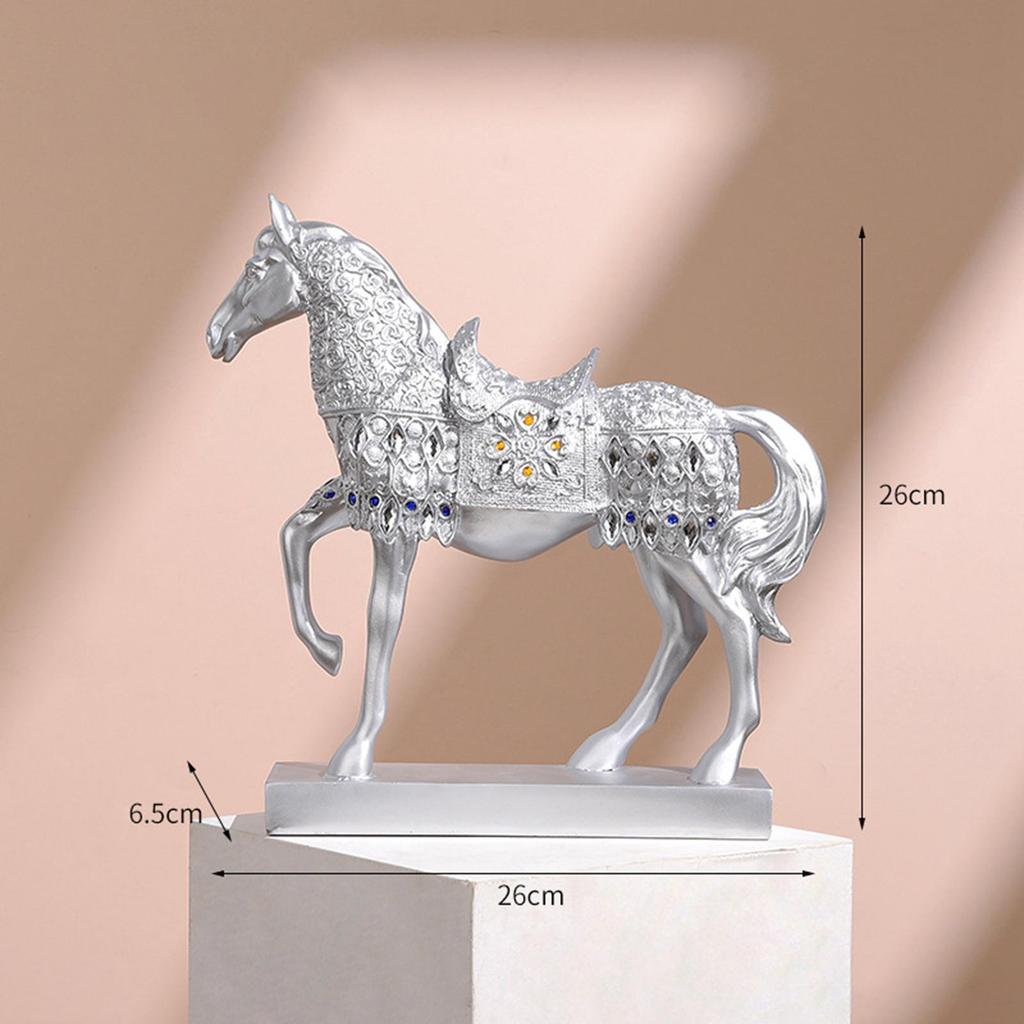 Modern Horse Statue Figurine Collectible Desktop Decor Sculpture Figure Elegant Delicate for Bookshelf Home Office Cabinet Study