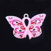 New Design Jewelry Making Pink Enamel Hope Butterfly Pendant Animal Shaped Ribbon Awareness Charm Breast Cancer Jewelry