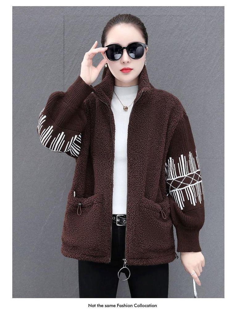 Stylish Double-Sided Coral Fleece Alpaca Wool Hoodie Jacket for Autumn/Winter