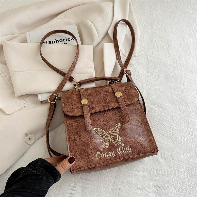 

This year s popular retro high-value handbags 2025 spring and summer new women s backpacks small square bags messenger bags коричневий