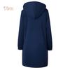 (S-5XL) Chic Lady Solid Color Long Sleeve Casual Hooded Sweatshirt Coat Zipper Outwear