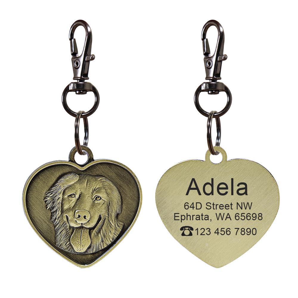 Personalisierter Hundemarke Kostenlos Gravieren Hunderasse Namensschild Anti-Verlust Haustierhalsband Anhänger Für Pitbull Bulldog Kupfer Halsbandmarken