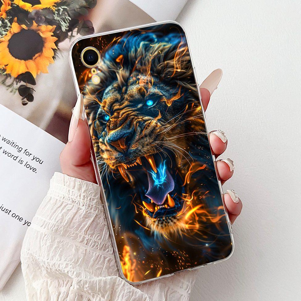 Klar Für iPhone XR Hülle Abdeckung Luxus Mode Blumen Süße Katze Lustig Cool Bemalt Weiche Handyhülle A2105 A1984 A2107 A2108 A2106