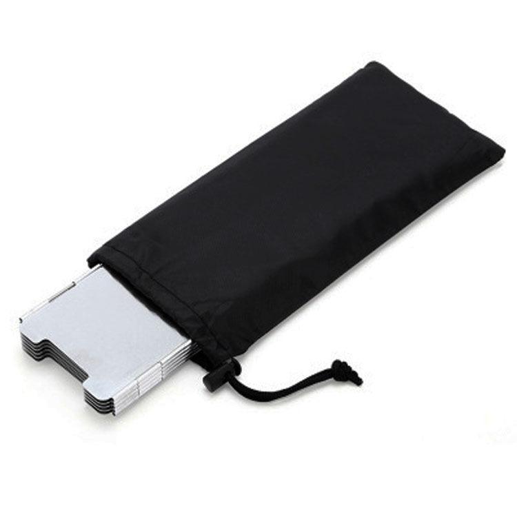 Outdoor Camping Furnace End Pot Set Accessories Windshield with Latch 10 Pieces Aluminum Folding Windshield with Cloth Bag