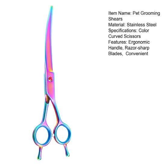 Colorful Pet Grooming Scissors Ergonomic Handle Razor-sharp Blades Convenient Safe Pet Hair Trimming Tools for Dogs Cats
