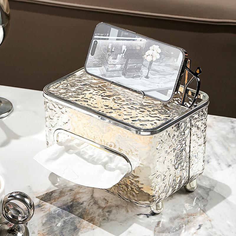 Modern Plastic Tissue Box With Waterresistant Multifunction Design For Living Room Decor