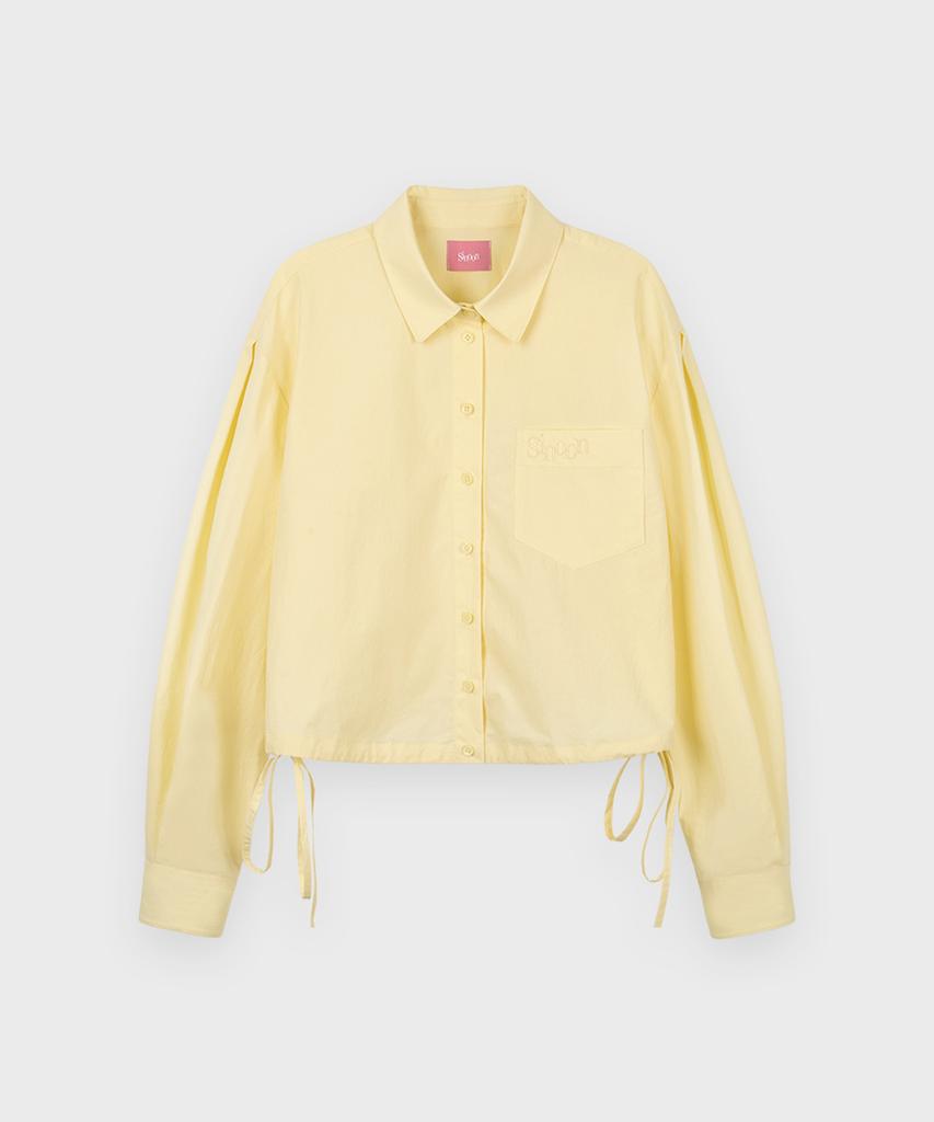 SINOON 2-Way Drawstring Crop Shirt (Yellow)