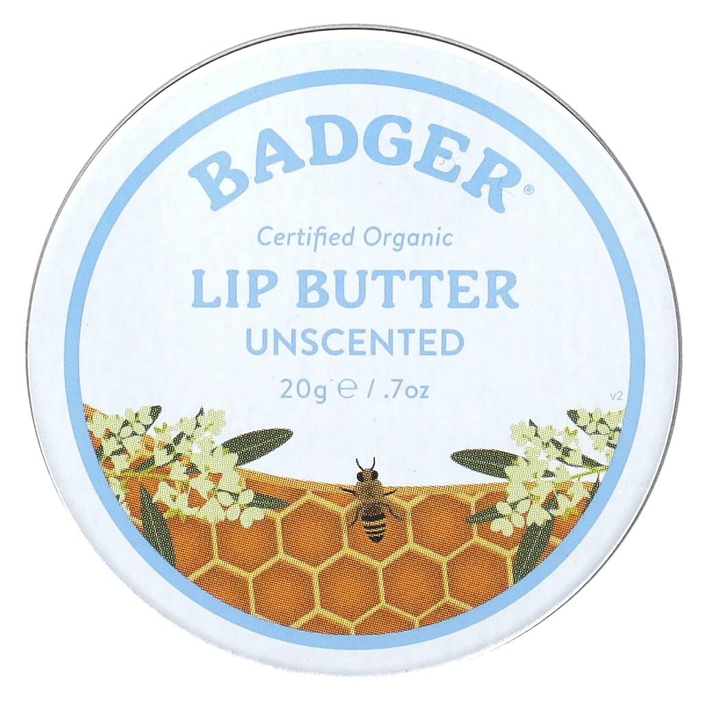 Badger, Masło do ust, Bezzapachowe, 0,7 uncji (20 g)
