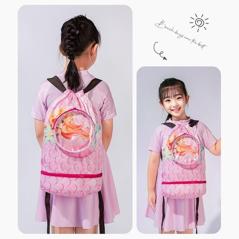 Padded Kids Swimming Backpack With Multifunctional Dry Wet Compartment For Beach And Travel