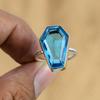 Wedding Gift For Her 925 Silver Natural Swiss Blue Topaz Multi Stone Ring Size 8