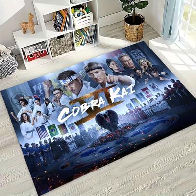 3D Cobra Kai Karate Daniel LaRusso Johnny Art Rug for Bedroom Living Room Sofa Home Doormat Decor, Large Kids Non-slip Floor Mat