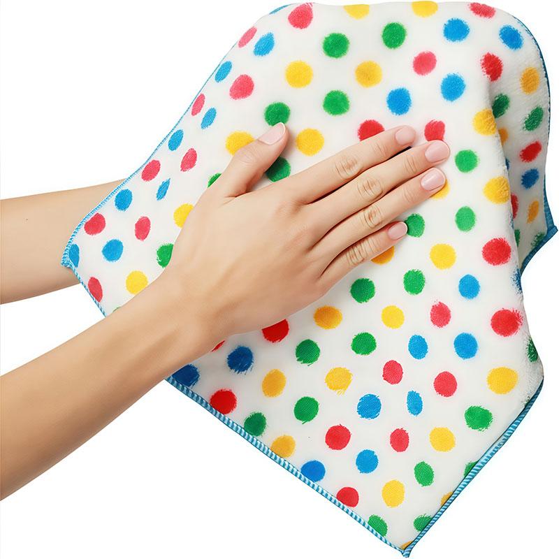 5Pcs/10Pcs Colorful Polka Dot Cloths, Absorbent Cloths, Cleaning Cloths, Hand Wiping Cloths