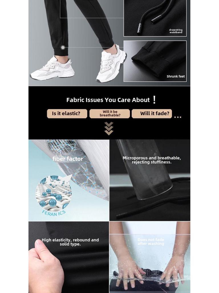 Men's Yellow Zipper Casual Sports Pants, Large Size, Plus Velvet, Thickened for Autumn and Winter 2023, Korean Style with Cuffs.