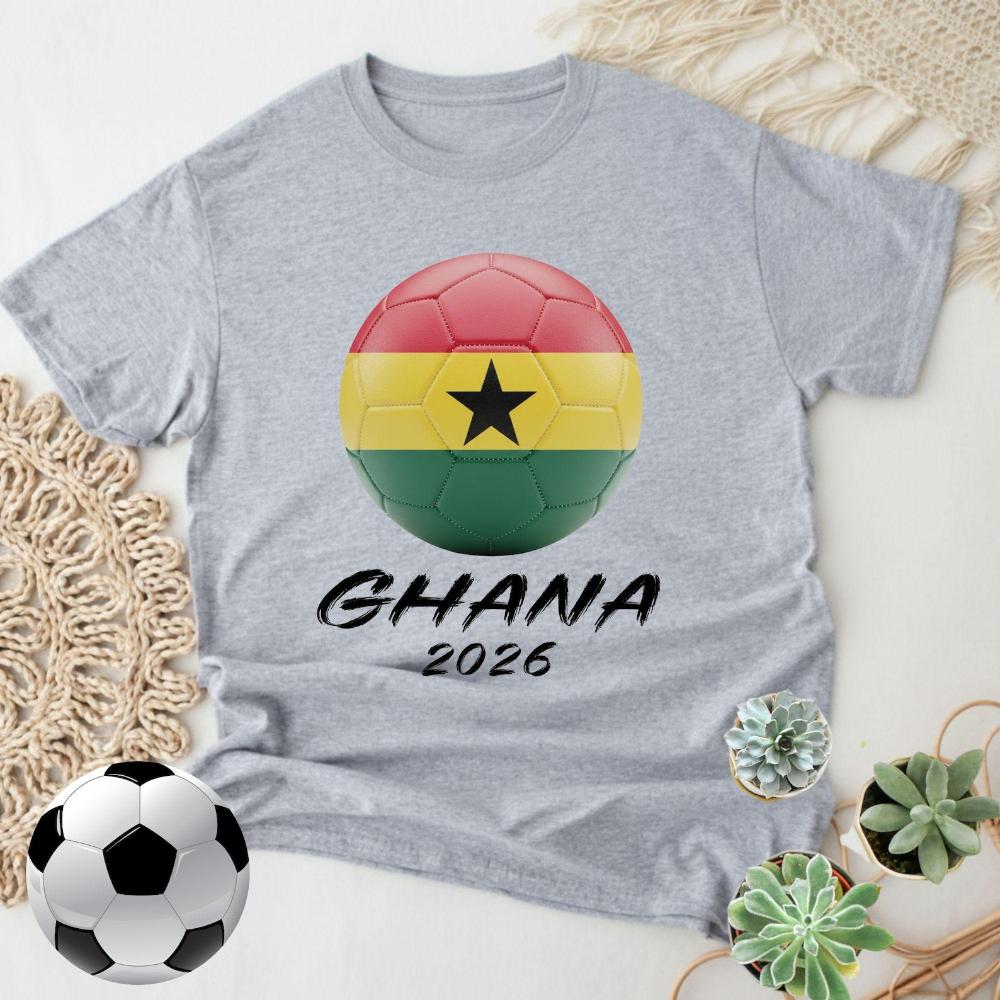 Patriotisches Ghana 2026 Grafik-T-Shirt Ghanaianischer Sportfan-Tee Fußball-Partyartikel Kleidung Herren Damen Sommer Freizeit Baumwoll-Oberteile