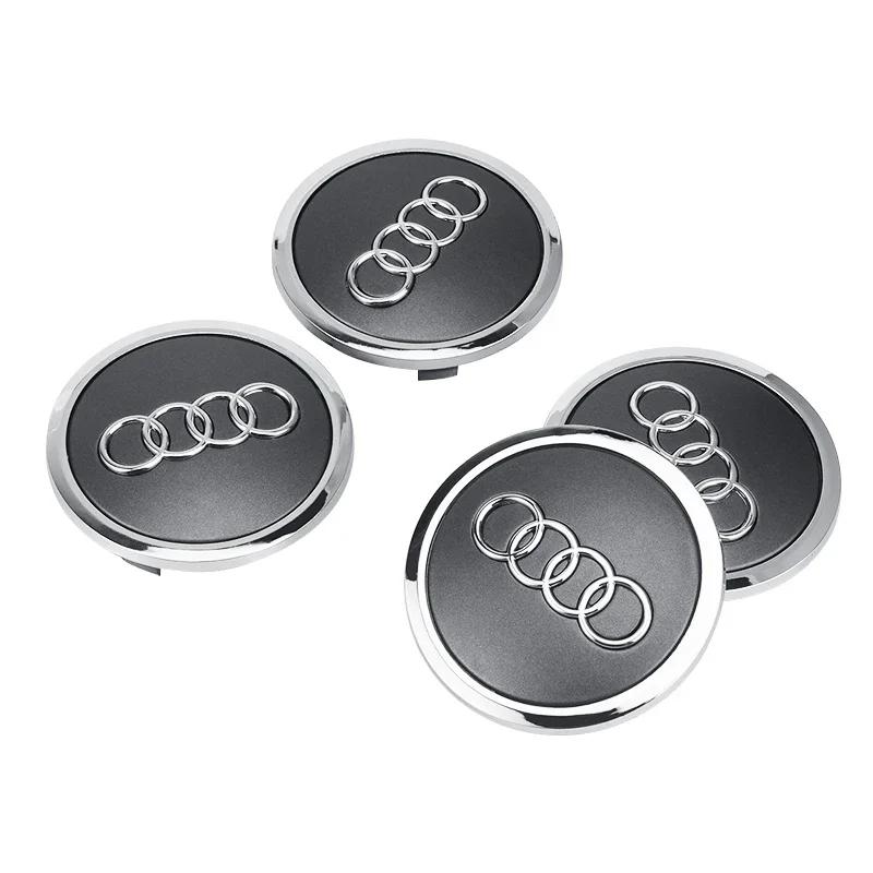 For Audi A360/61/68/69mm Car Wheel Center Hub Cap Rim Cover Car Goods For Audi B7 B5 B6 B8 B9 8P A3 A4 A5 A6 A7 A8 TT Q3 Q5 Q7 Q8 A1 8V 8L