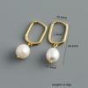 Fashion Jewelry 925 Sterling Silver Pearl Drop U-shape Hoop Earrings Dainty Trendy Earring Jewelry Party Gift for Women