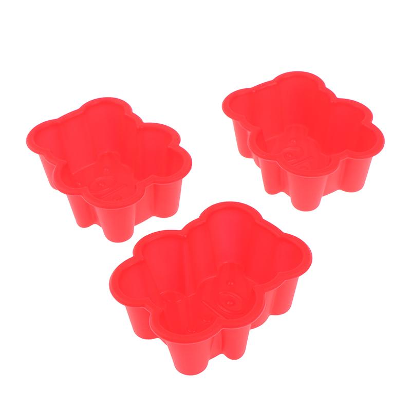 5Pcs  7Cm Creative Silicone Bear Muffin Cup Cake Cup Diy Baking Mold Color Random