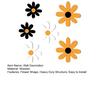 6Pcs/Set Rustic Wooden Flower Wall Decoration Handcrafted Black Yellow White Floral Wall Art Home Office Living Room Bedroom Wall Hanging Ornament
