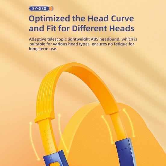 SY-G30 Wired Headphone Comfortable Noise Reduction Over-Ear Computer Headphone with Microphone for Online Course