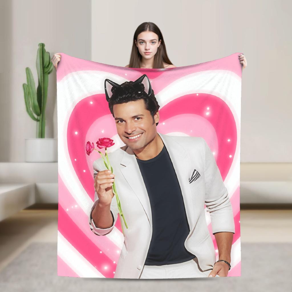 Chayanne Singer Warm Soft Blanket Camping Plush Throw Blanket Funny Outdoor Flannel Bedspread Sofa Bed Cover
