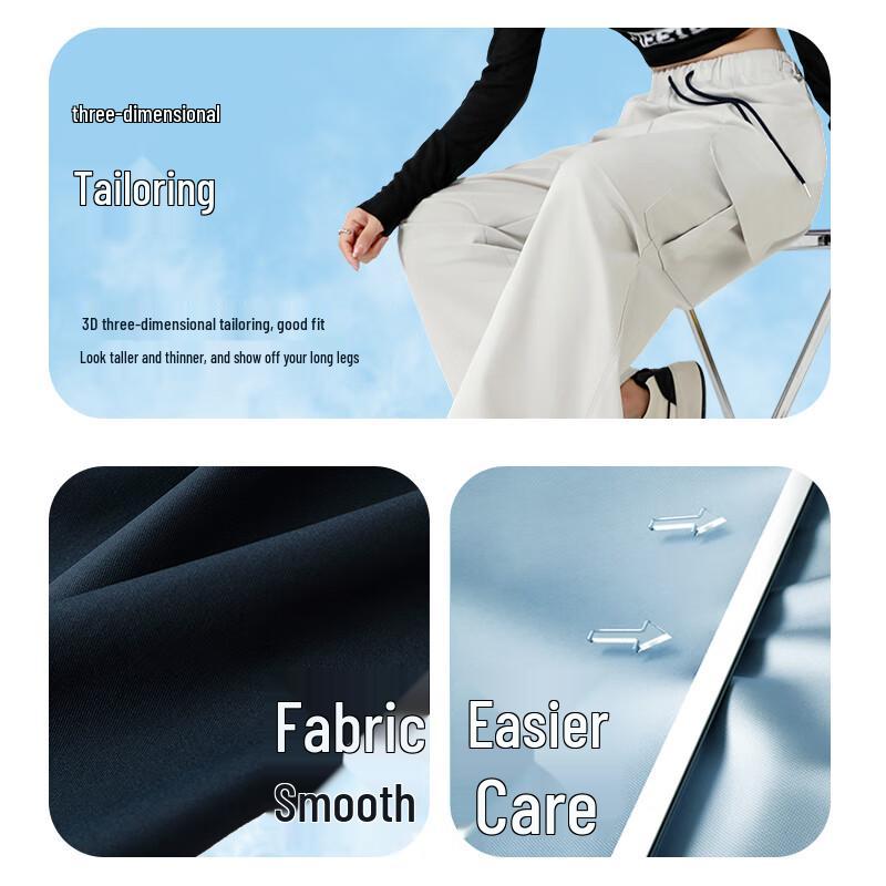 Women's High-Waisted Wide-Leg Parachute Cargo Pants