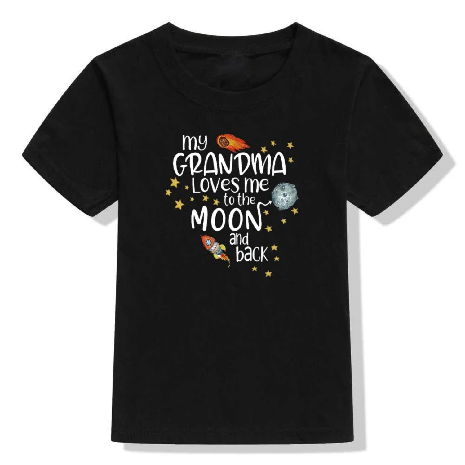 

My Grandma Love Me To The Print Funny T Shirt Womes Short Sleeve T-shirt Fashion Streetwear Ropa De Mujer S чёрный