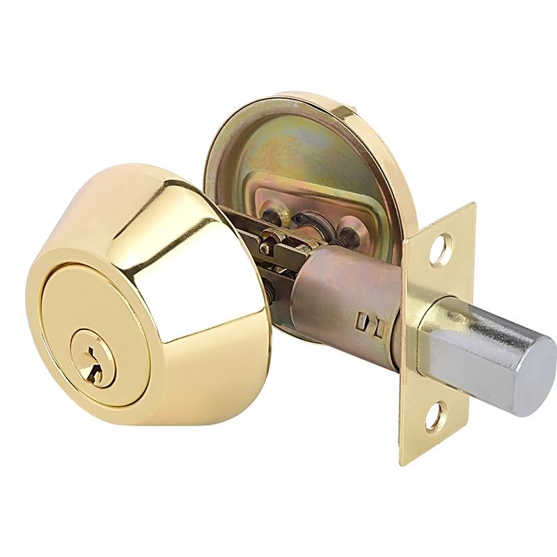 Home Door Gate Single Cylinder Deadbolt Stainless Steel Dead Bolt Door Lock Round-shape Locking Gear Door Lock Invisible Lock