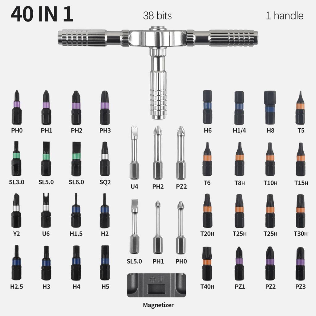 40 In 1 Magnetic Screwdriver Set DIY Ratchet Mini Screwdriver Set Removable Self-assembly Precision Screwdriver Kit Magnetic