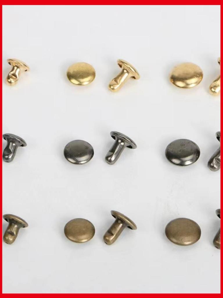 Double-Sided Leather Bag with Mother-Child Round Head Double Cap Rivets for DIY Clothing & Bag Accessories