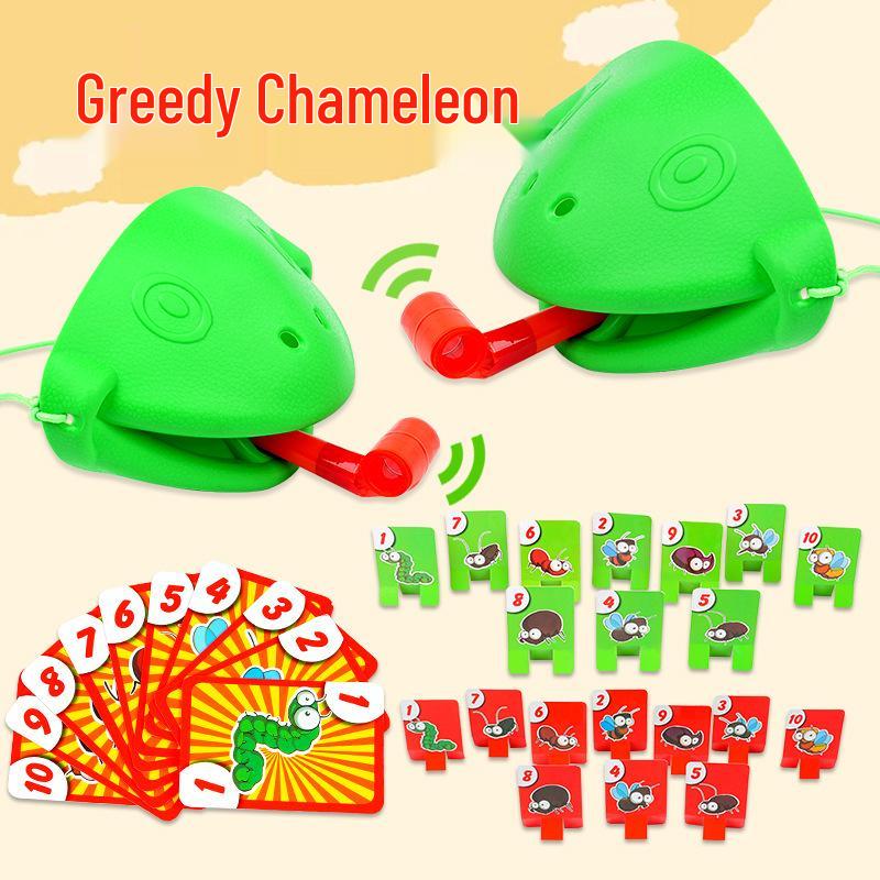 Chameleon Tongue Card Game: Interactive Frog and Lizard Toy for Kids