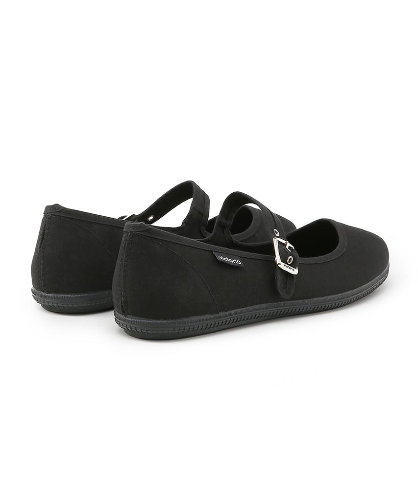 Victoria Shoes Cotton Mary Jane (1049929-Negro)