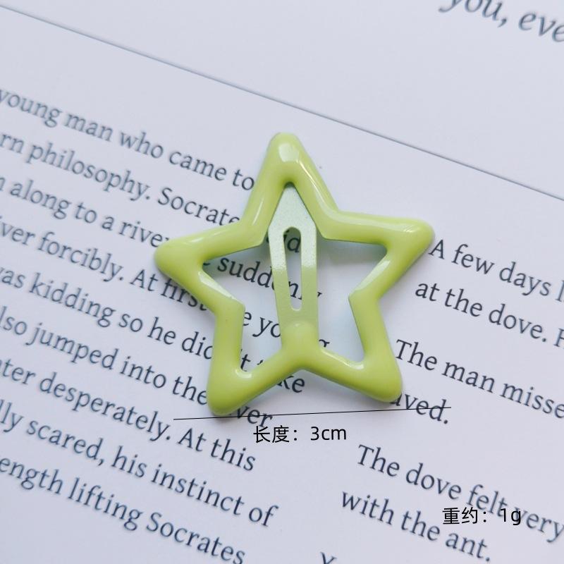 10pcs Colorful Star BB Hair Clips Girls Y2K Cute Star Barrettes Women Simple Metal Snap Clip Headdress Hair Jewelry Accessories