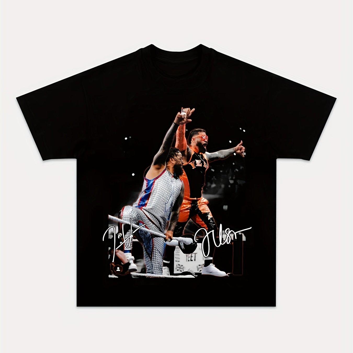 

American JEY USO & JIMMY USO Men s and Women s T-Shirt Cotton Summer Street Style Short Sleeve T-Shirt 4XL