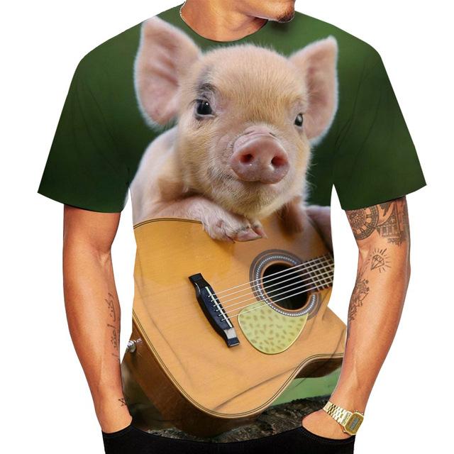 Men Fashion Short Sleeve 3d Print T Shirt Round Neck Summer Plus Size Tees