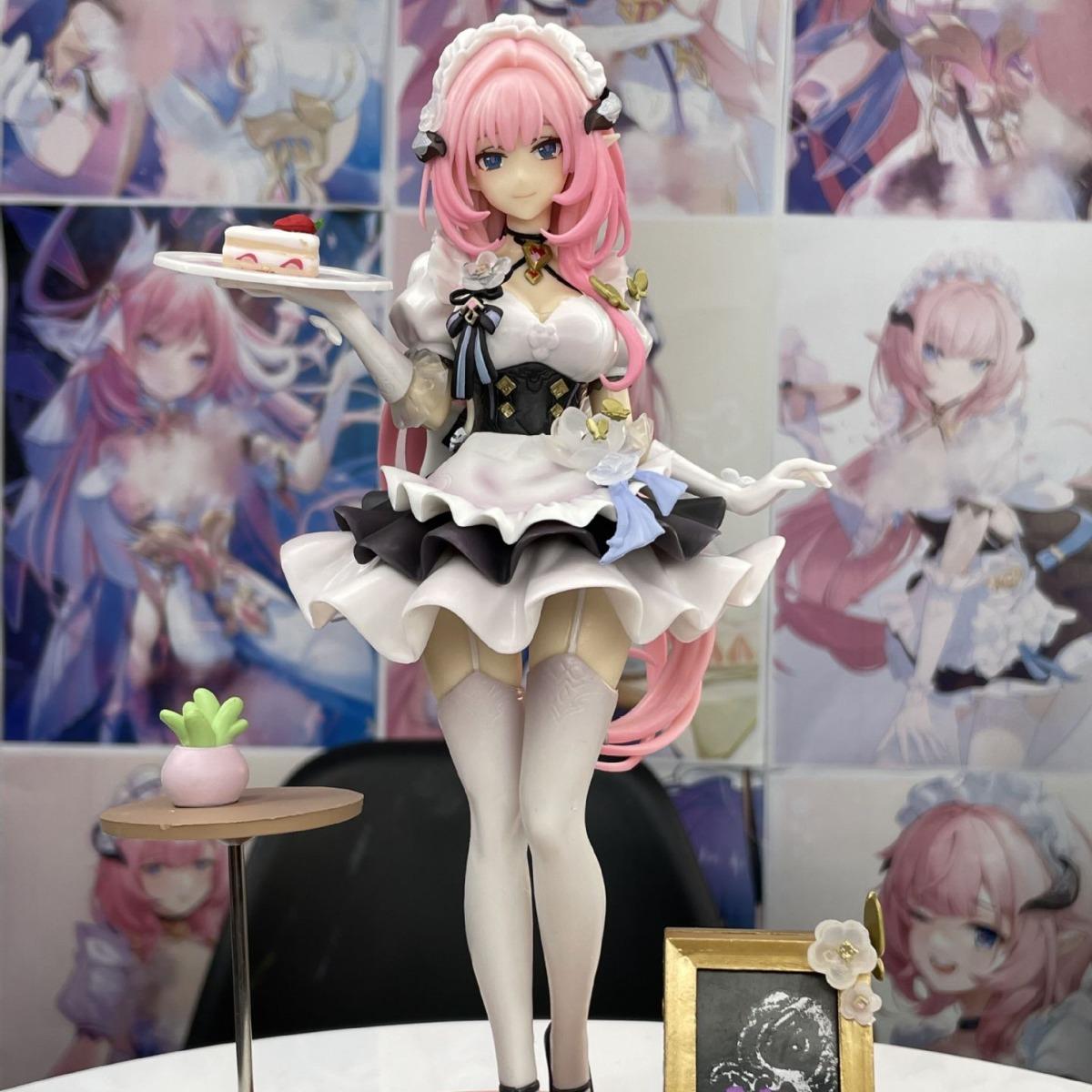 Elysia Maid Anime Figure Pink Sweetheart Dessert Theme Collectible Statue Model Cute Decoration Gift