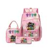 Rhythm box music game heat transfer backpack Sprunki pink schoolbag portable lunch bag stationery pencil case D