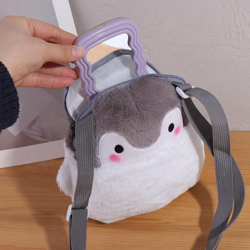 Portable Penguin Messenger Bag Korean Style Funny Crossbody Bag Travel Plush Shoulder Bag Children