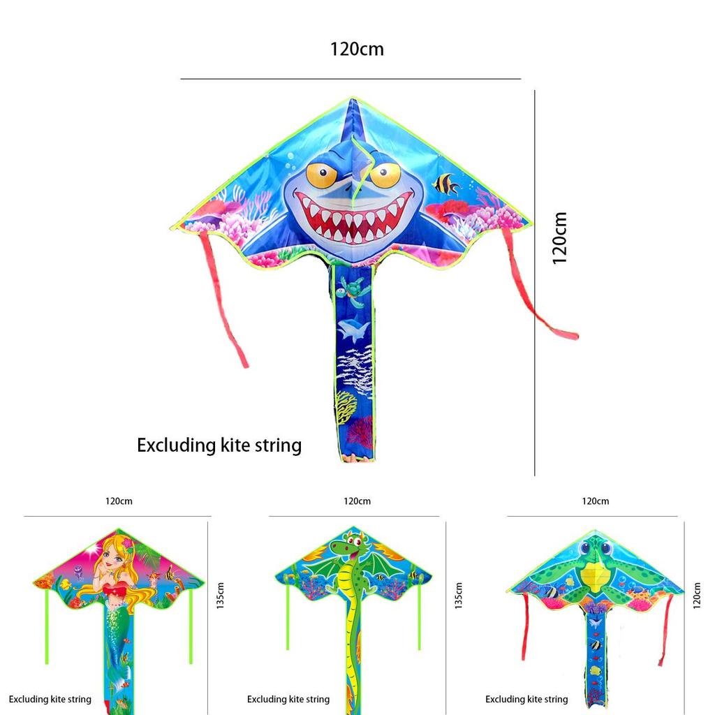 High Quality Polyester Triangular Kite With Long Tail Underwater Series Dolphin Mermaid Kite For Easy Flying