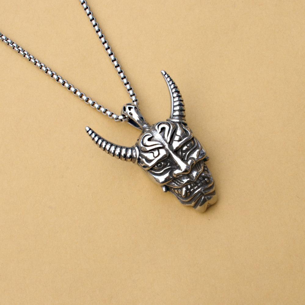 Pandantiv Mască Prajna de Stradă, Colier Hip-Hop din Oțel Titan Personalizat pentru Bărbați