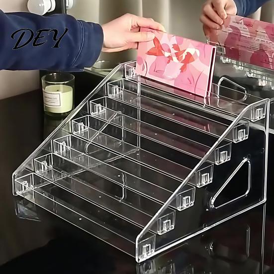 Nail Polish Organizer 5/7 Tier Acrylic Display Stand with Fences, Perfume Organizer, Removable Bracket for Home Makeup Multifunctional Clear